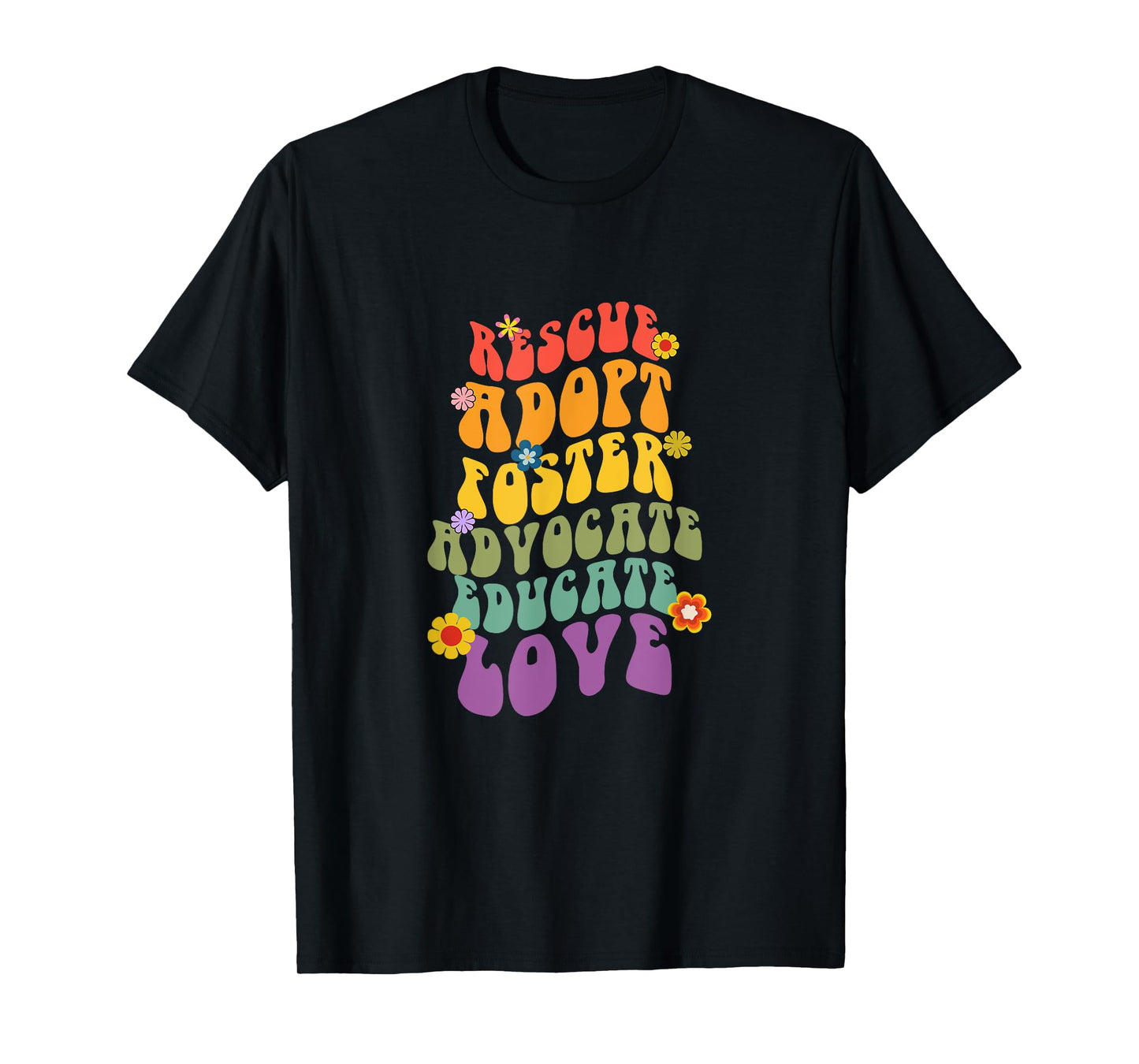Rescue Adopt Foster Advocate Groovy Dog Mom Rescue Adoption T-Shirt for Men Women