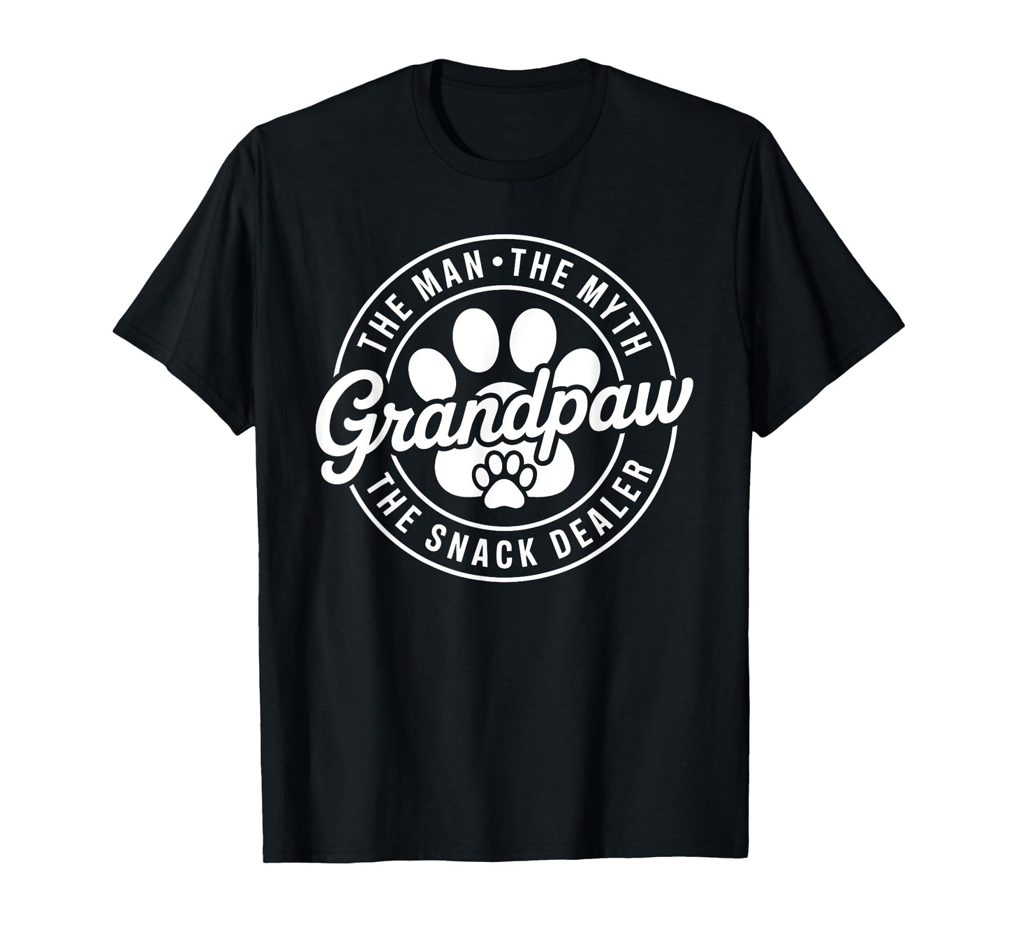 Grandpaw The Myth The Snack Dealer Fathers Day Dog Grandpa T-Shirt