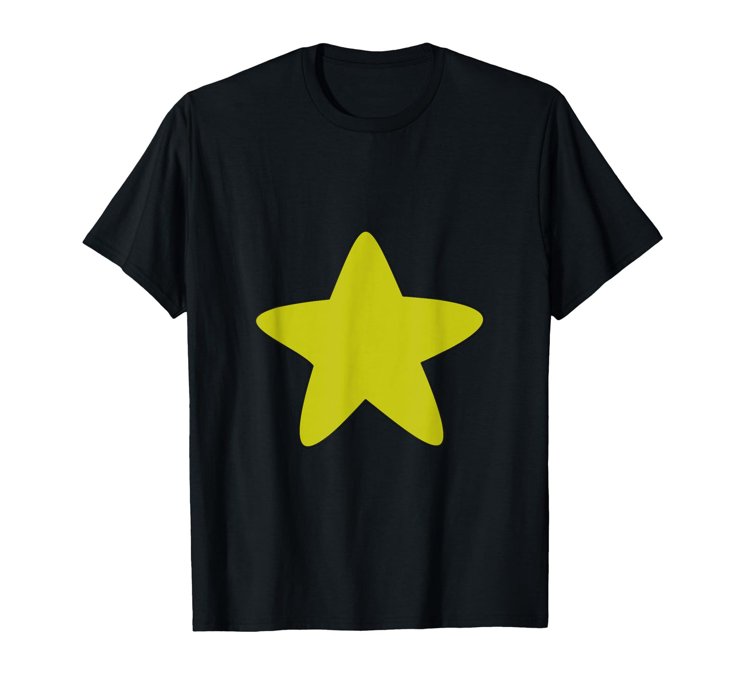 Bright Yellow Star Belly Shirt, Distressed Gold Star Stomach T-Shirt