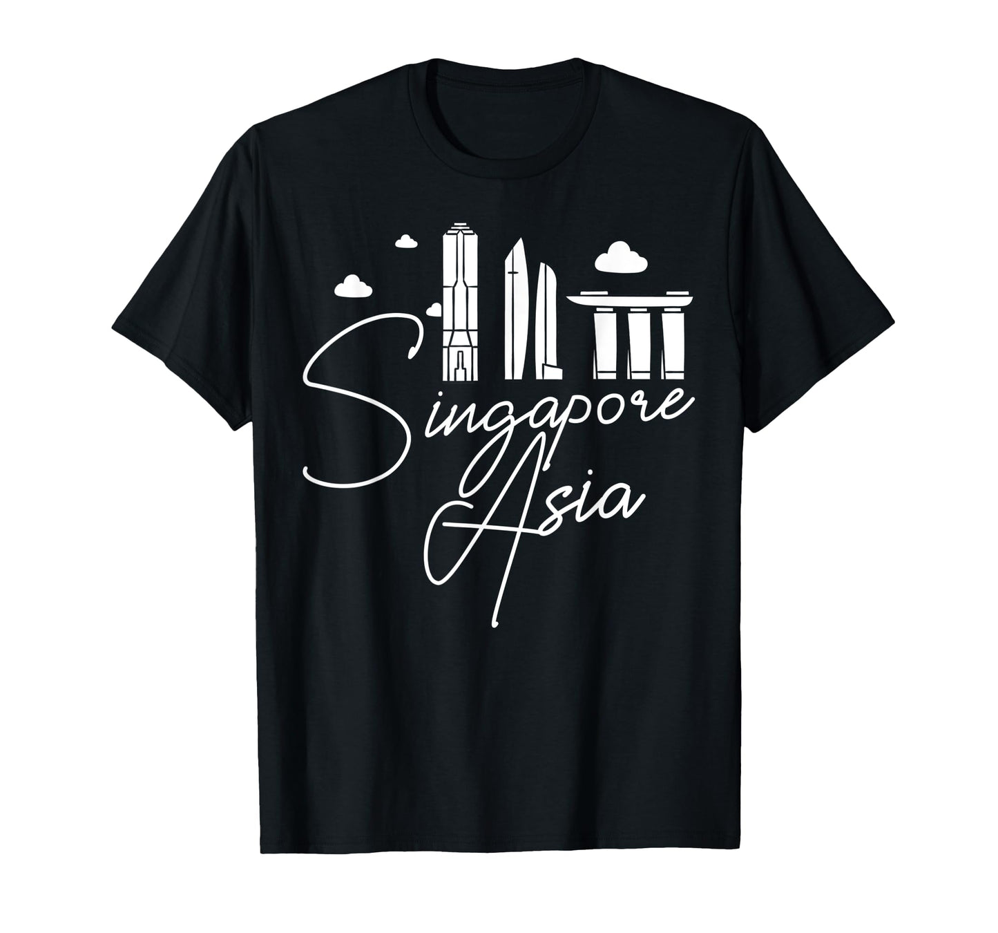 Singapore Asia City Skyline Map Travel T-Shirt
