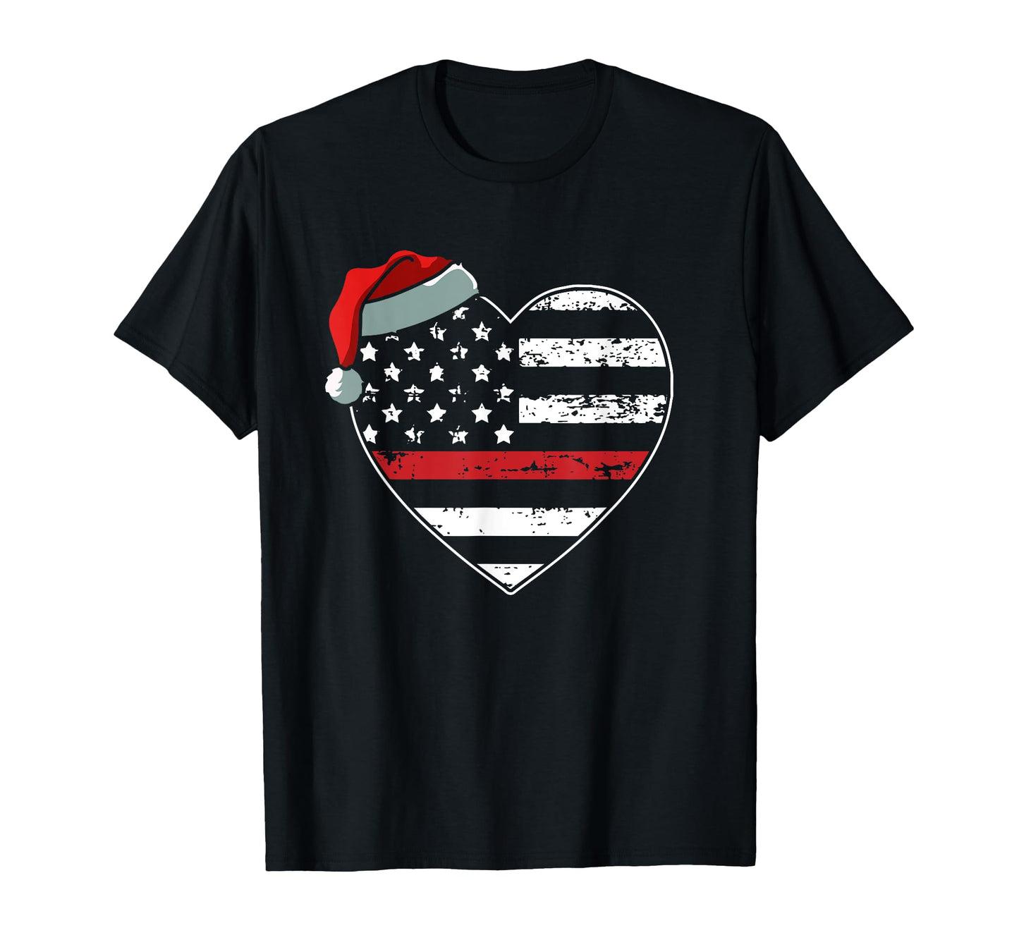 American Flag Firefighter Christmas Pajama X-mas Fireman T-Shirt