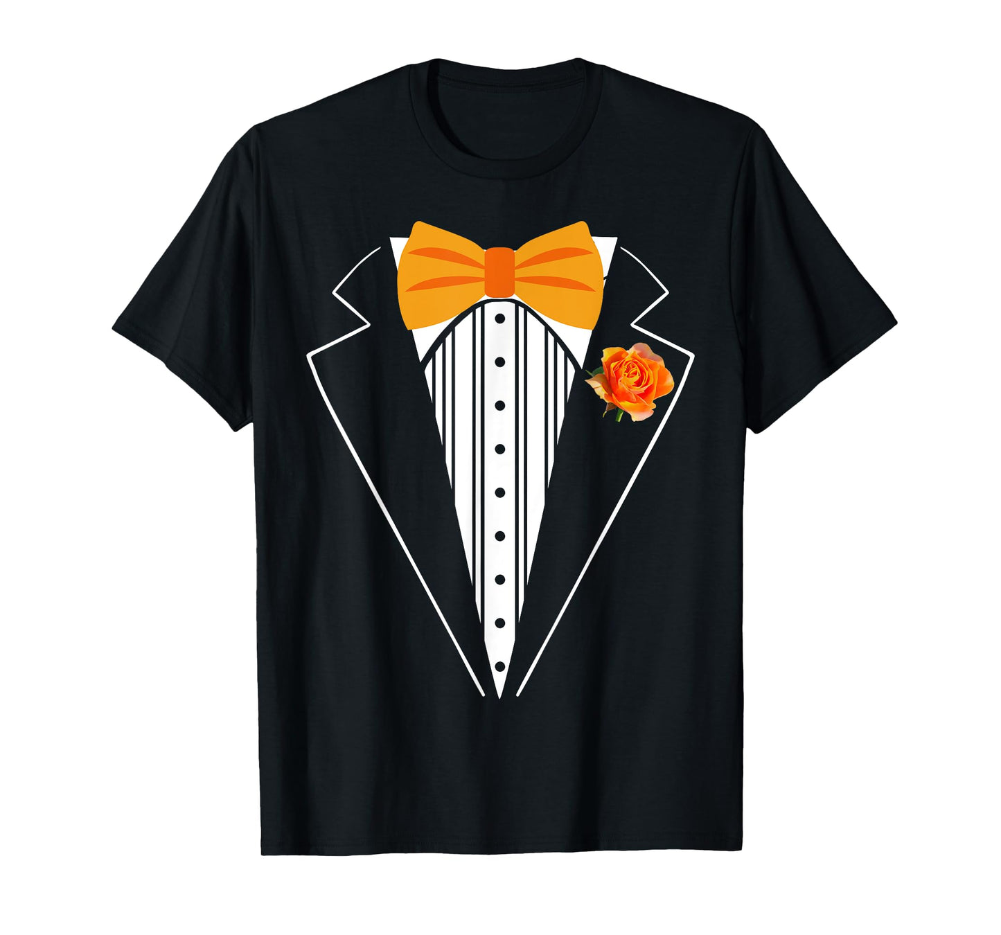Kids Adult Orange Bowtie Tuxedo Toddler Costume Youth Tux T-Shirt