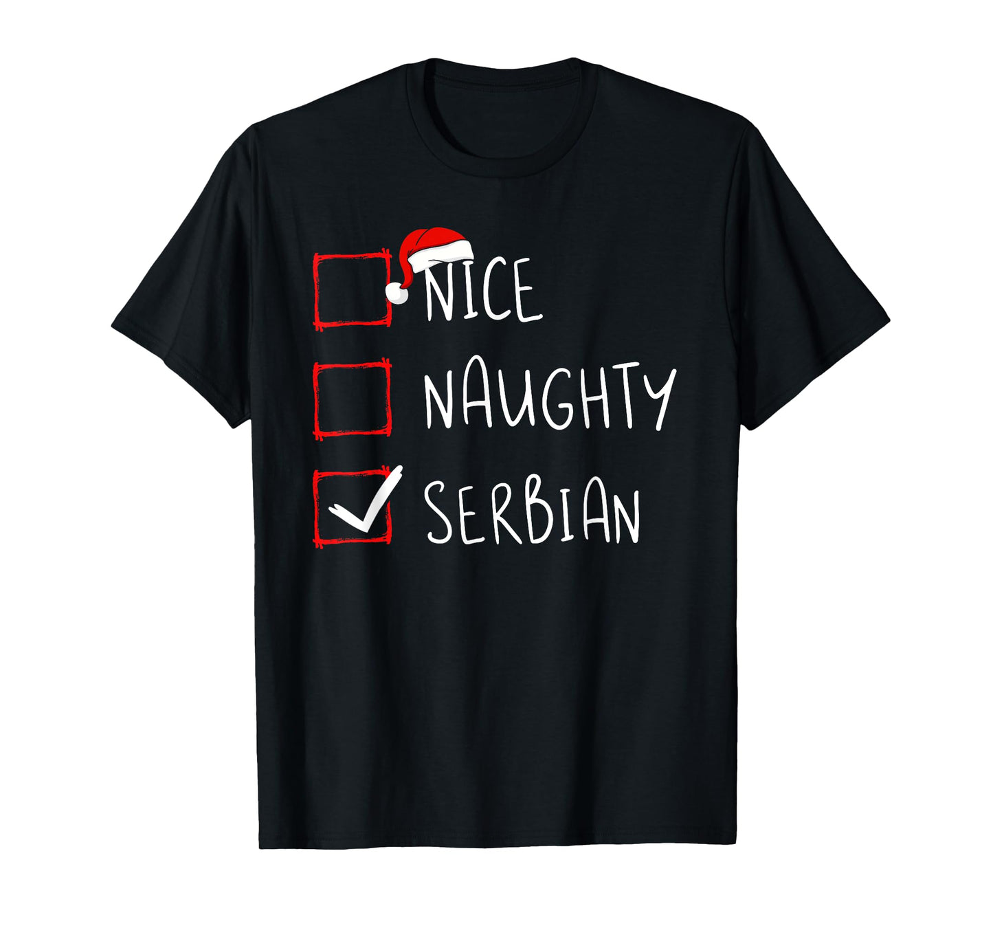 Nice Naughty Serbian Christmas Serbia Heritage Roots T-Shirt