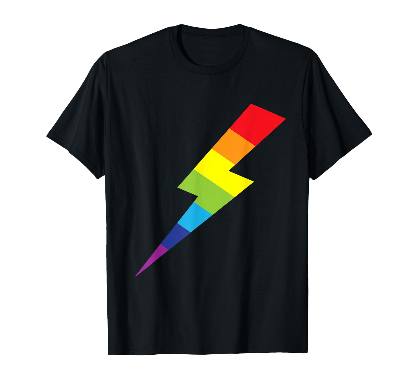 Awesome Rainbow Lightning Bolt Print T-Shirt