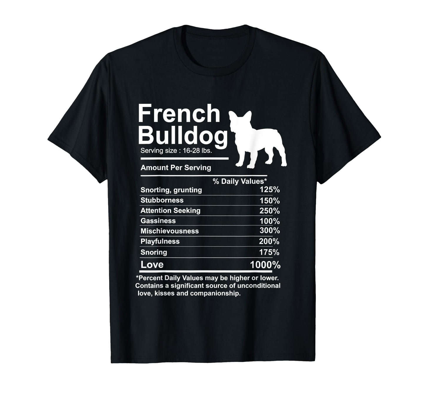 French Bulldog Facts nutrition Gift Frenchie mom Dog T-Shirt