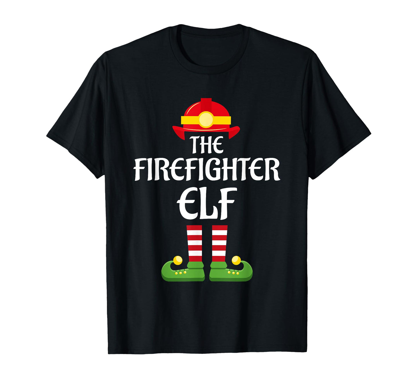 Firefighter Elf Family Matching Group Christmas Fireman T-Shirt