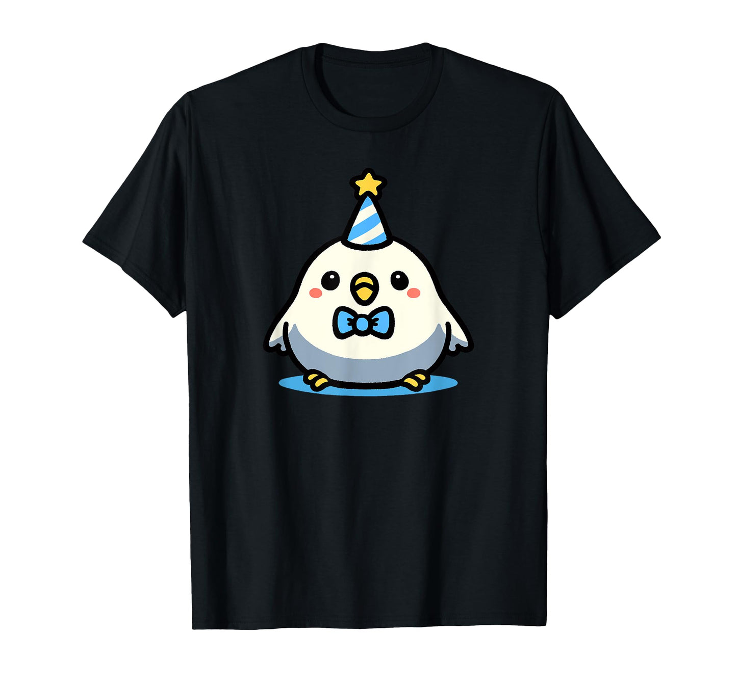 Kawaii Party Budgie Art Cute Parakeet Doodle T-Shirt
