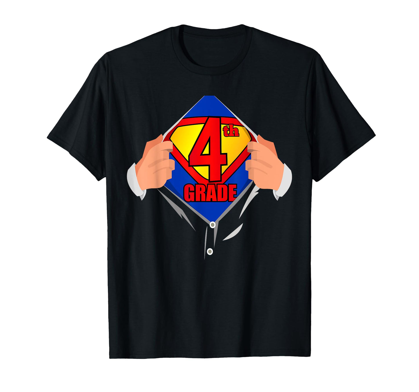 Teachers Are Superheroes 4th Grade Super Teacher Staff Gift Men Women T-Shirt