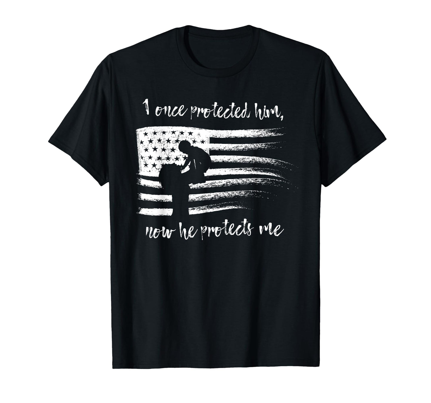 I Once Protected Him Now He Protects Me Military Mom Shirt T-Shirt