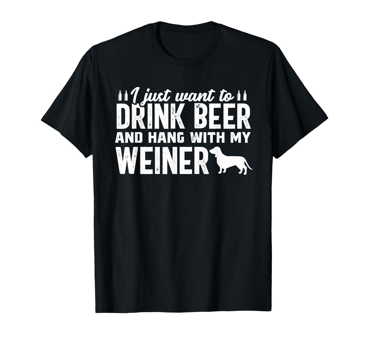Drink Beer Funny Weiner Daschund Dog Dad Father's Day T-Shirt