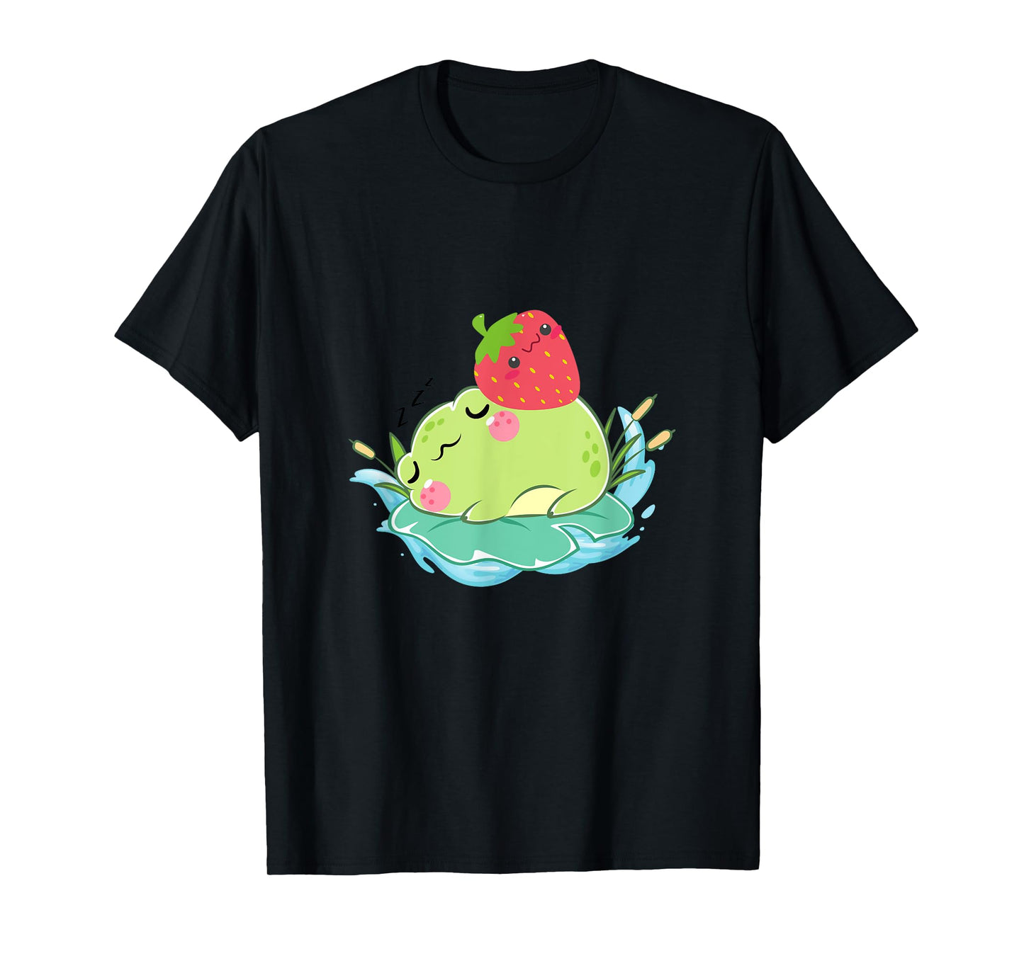 Kawaii Cute Frog With Strawberry Frog Lover T-Shirt