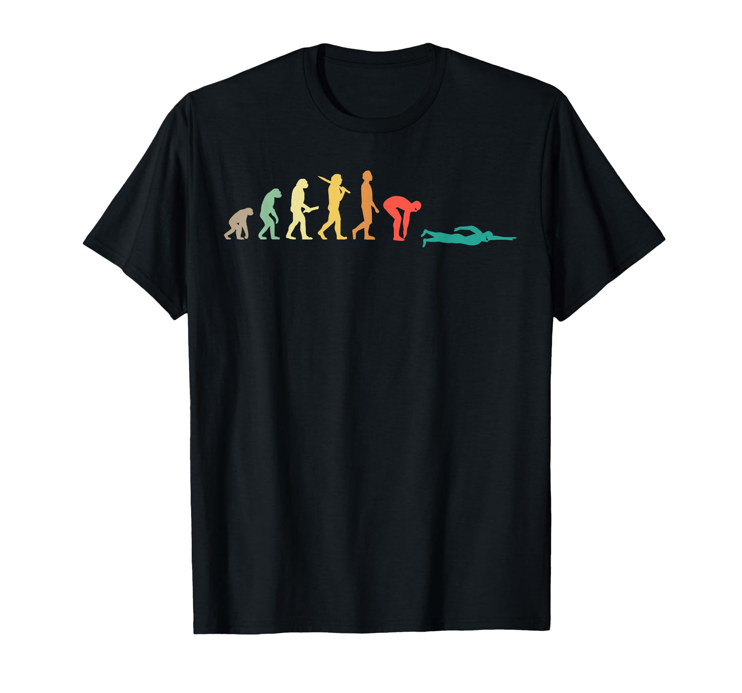 Retro Swimming Evolution Gift for Swimmers T-Shirt Small
