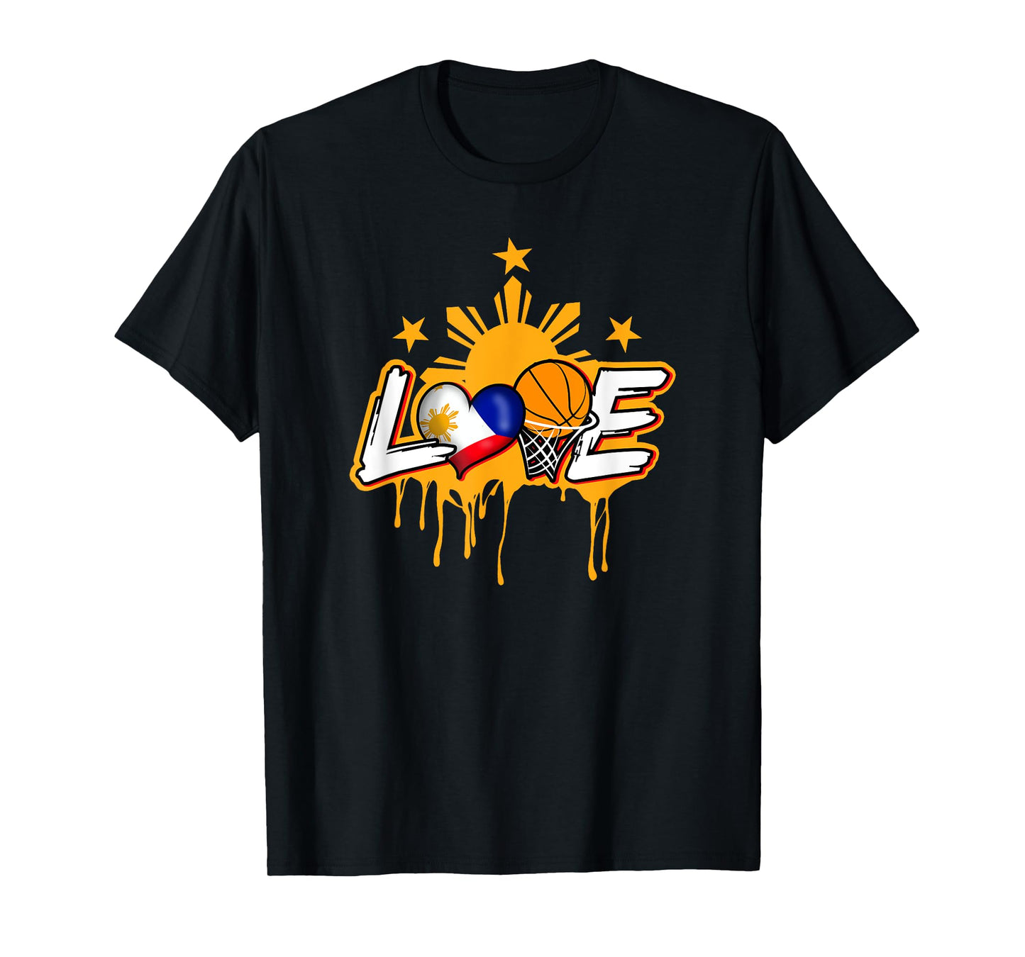 Philippines Filipino Sport Basketball Basket Ball Flag Love T-Shirt