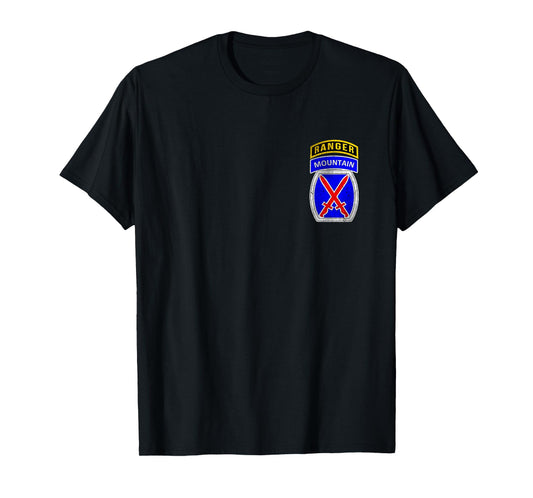 10th Mountain Division Ranger Tab Logo Military Veterans Day T-Shirt