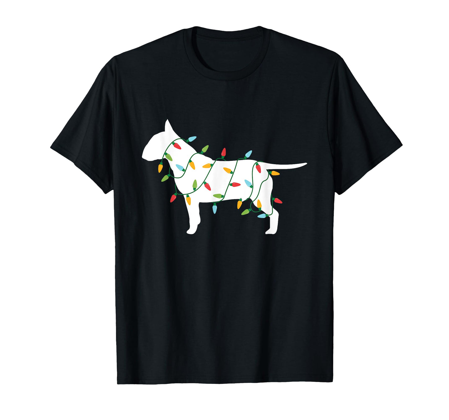 Christmas Lights Bull Terrier T Shirt Gifts for Dog Lovers Men Women Kids T-Shirt