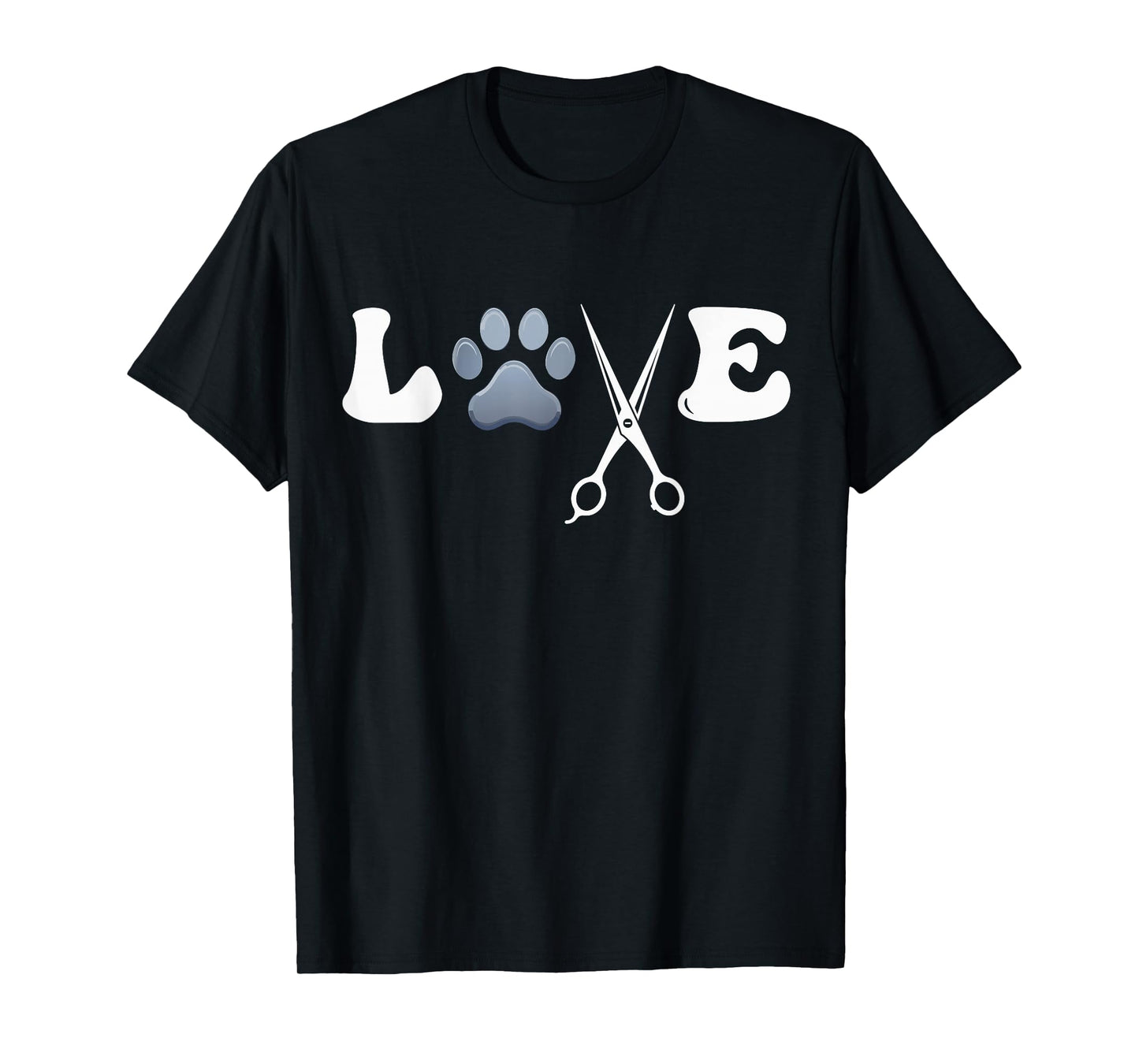 Funny Love Dog Paw Dog Groomer Grooming Pet Dog Lover T-Shirt