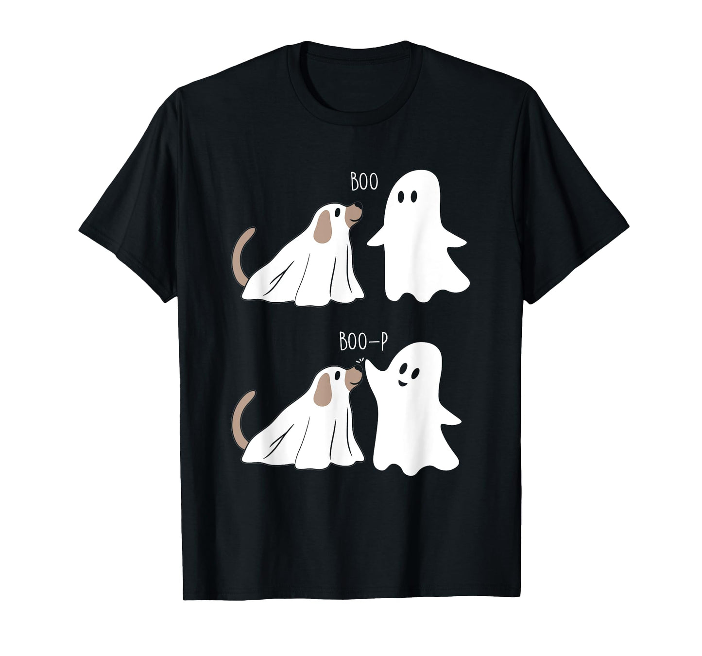 Boo Boop Dog And Ghost Funny Halloween Spooky Dog T-Shirt for Men Women Kids