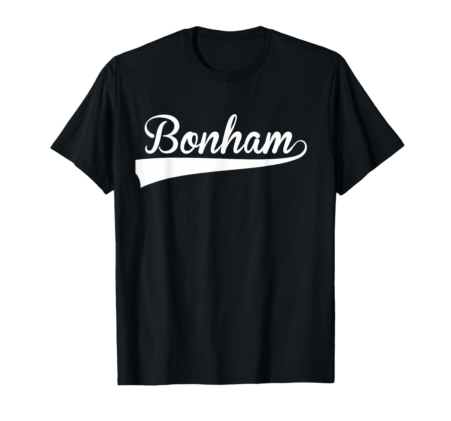 BONHAM Baseball Vintage Retro Font T-Shirt