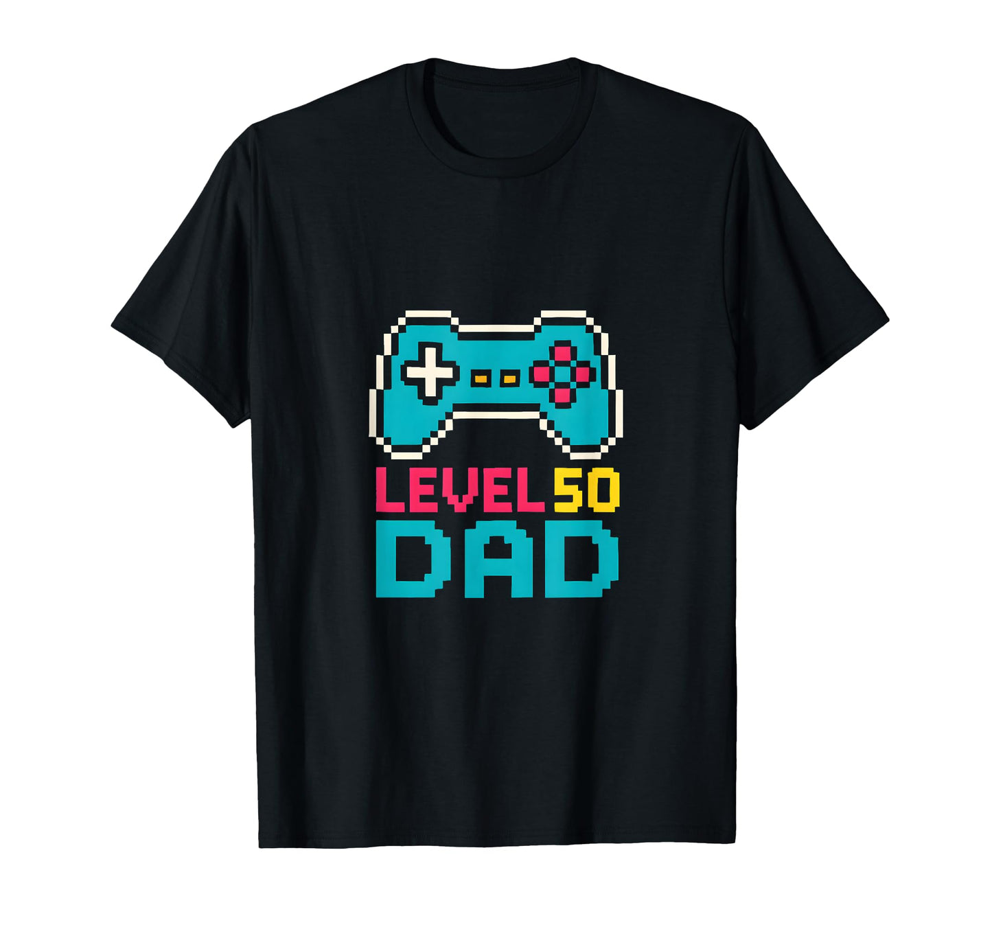 Level 50 Dad Gaming Console Lover Retro Gamer Design T-Shirt