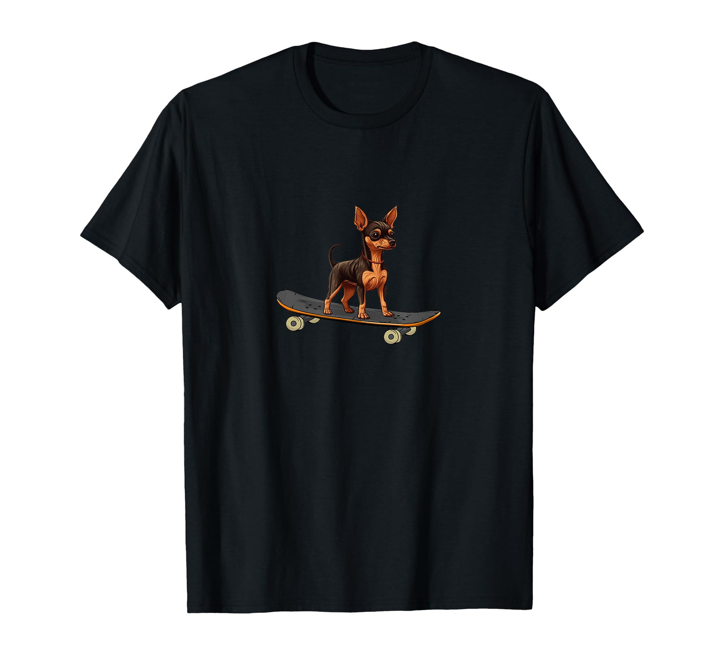 Funny Miniature Pinscher Skateboard Dog Skating Pet Skate T-Shirt