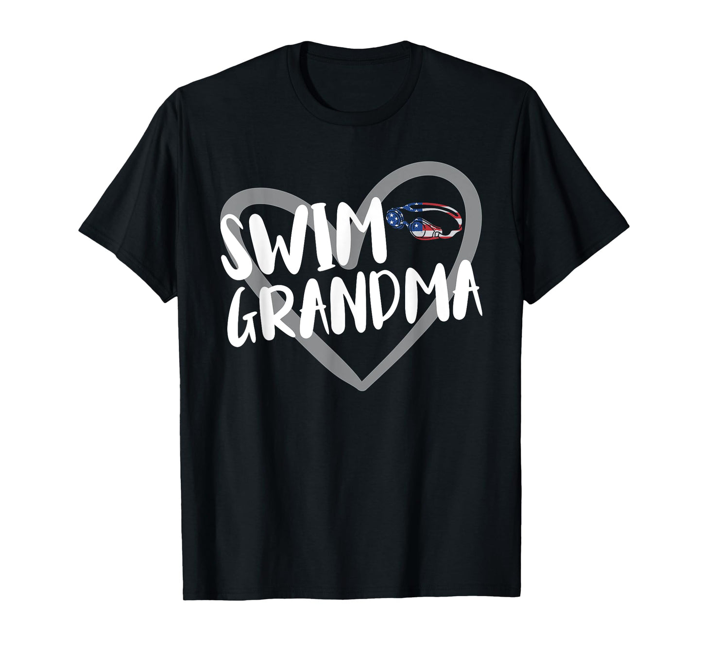 Funny Swimming Swim Grandma USA Flag T-Shirt