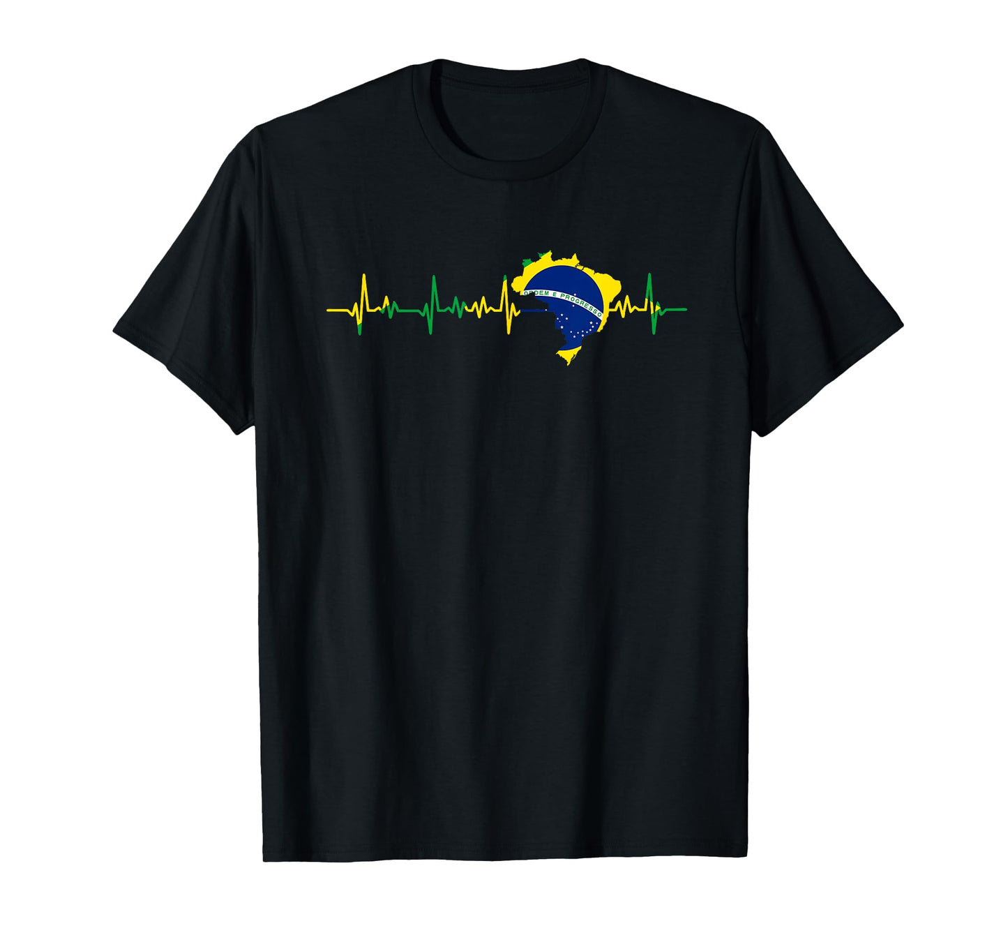 Brazil Flag Gift Heartbeat T-Shirt