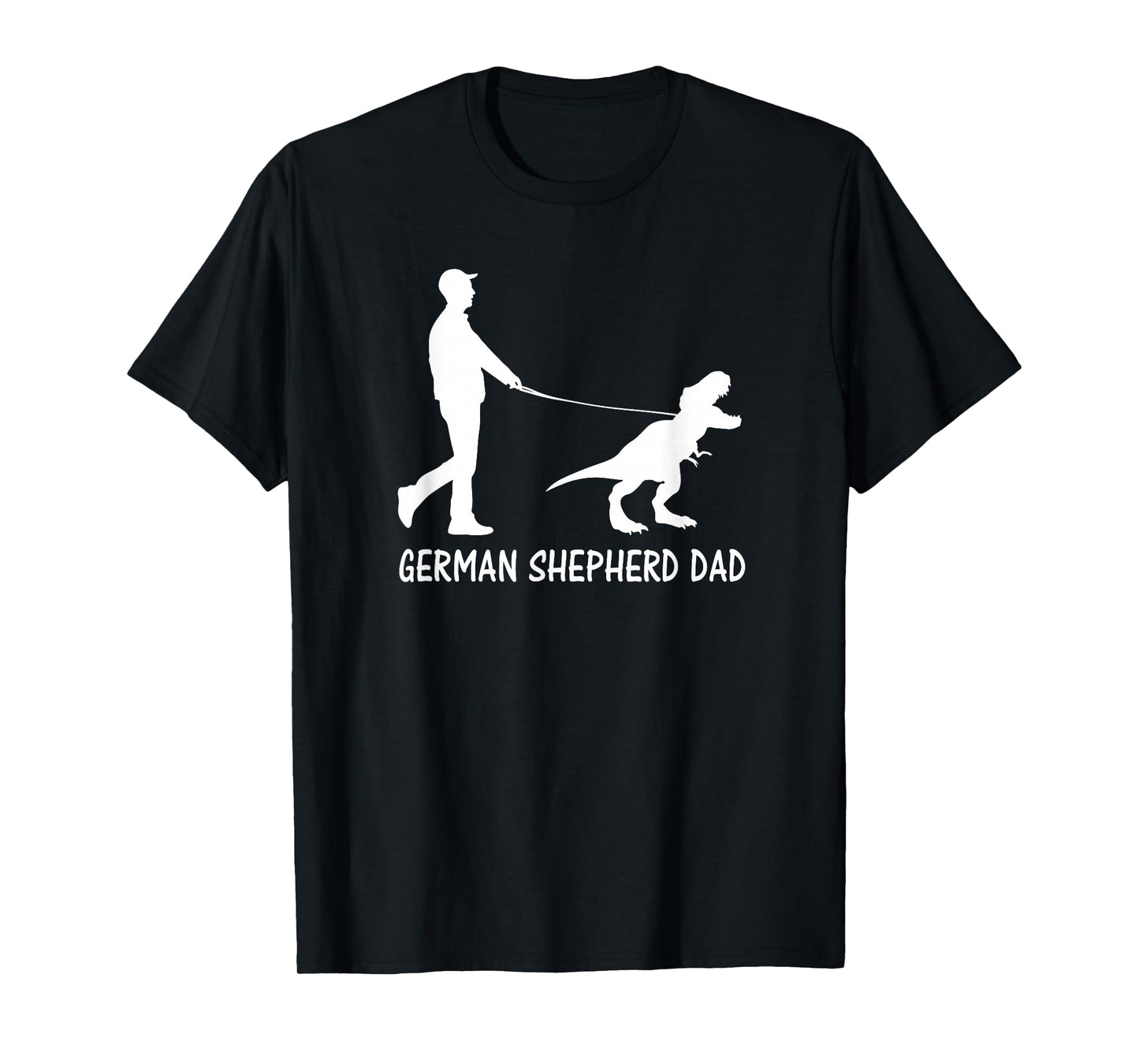 German Shepherd Dad Dinosaur GSD Owners Funny Father's Day T-Shirt