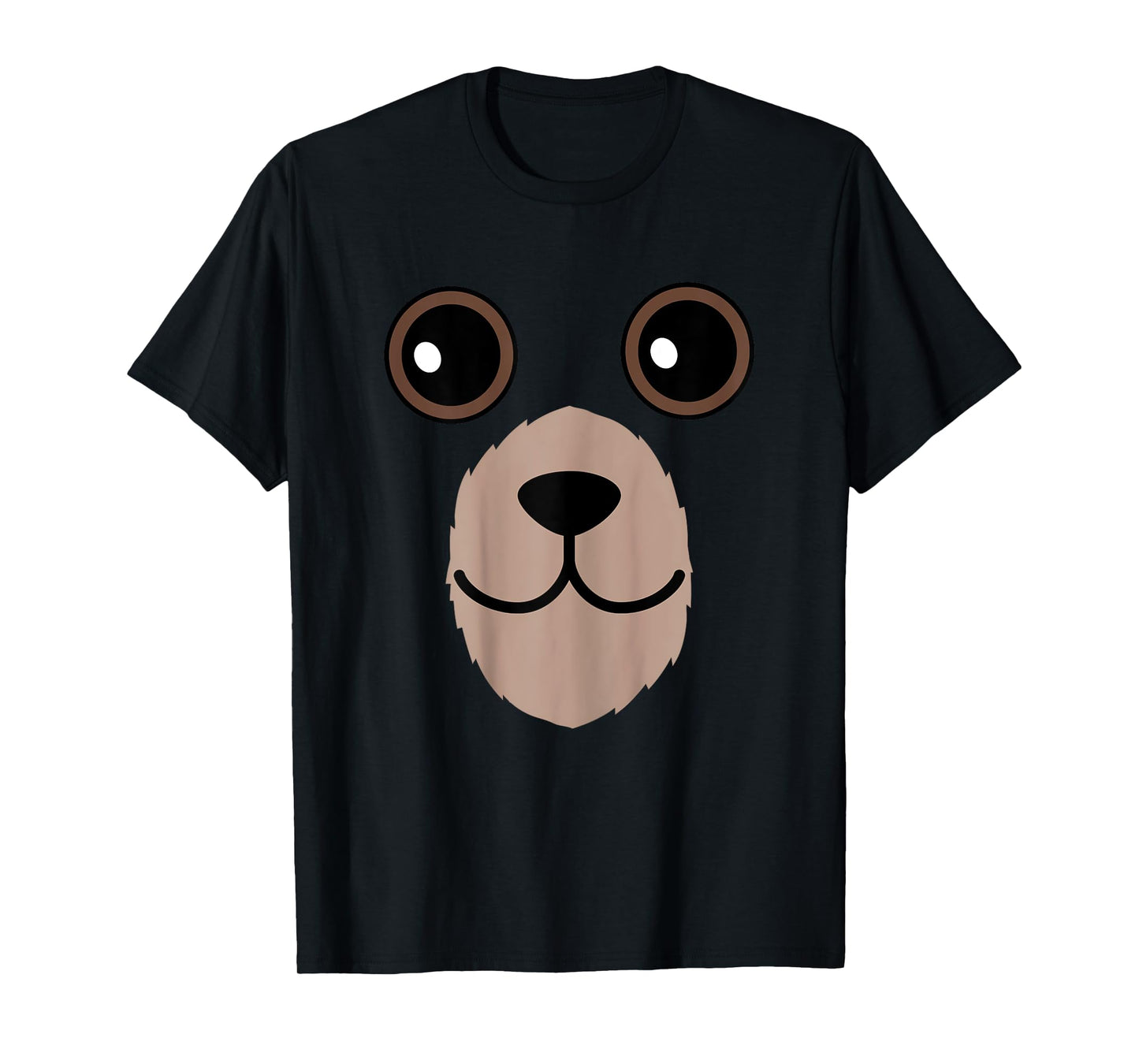Bear Face Halloween Costume Brown Bear Animal Kids T-Shirt