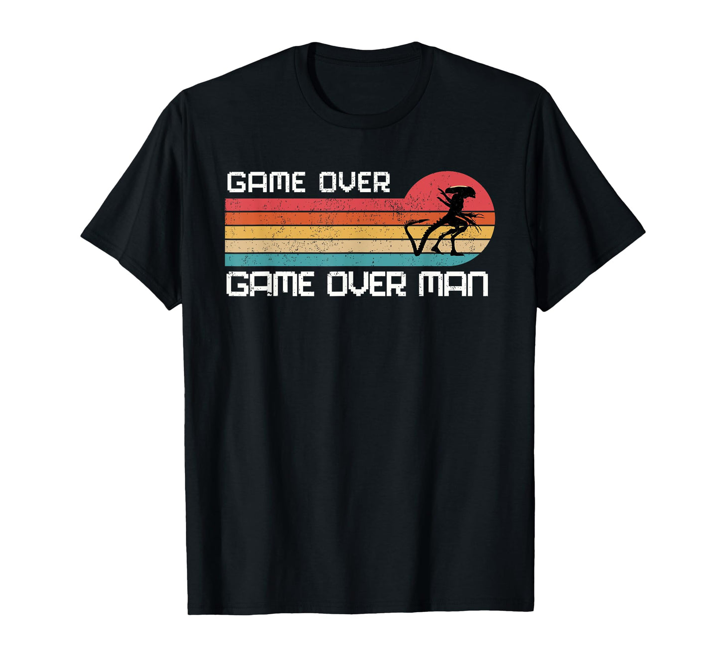 Novawarez Alien Game Over Man Unisex-Adults T-Shirt Black Small Alien-Themed Halloween T-Shirt