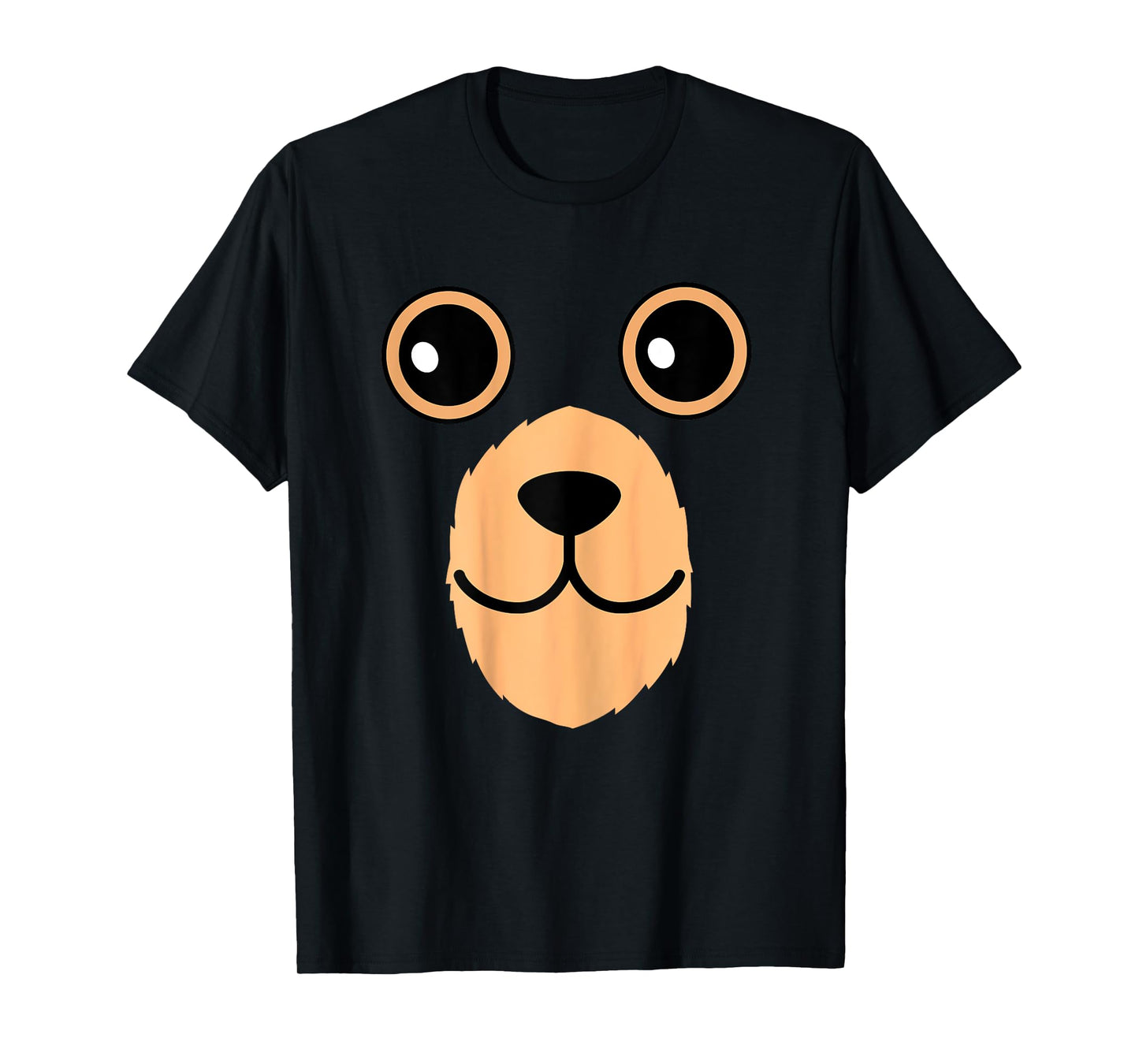 Bear Face Halloween Costume Brown Bear Animal Kids T-Shirt