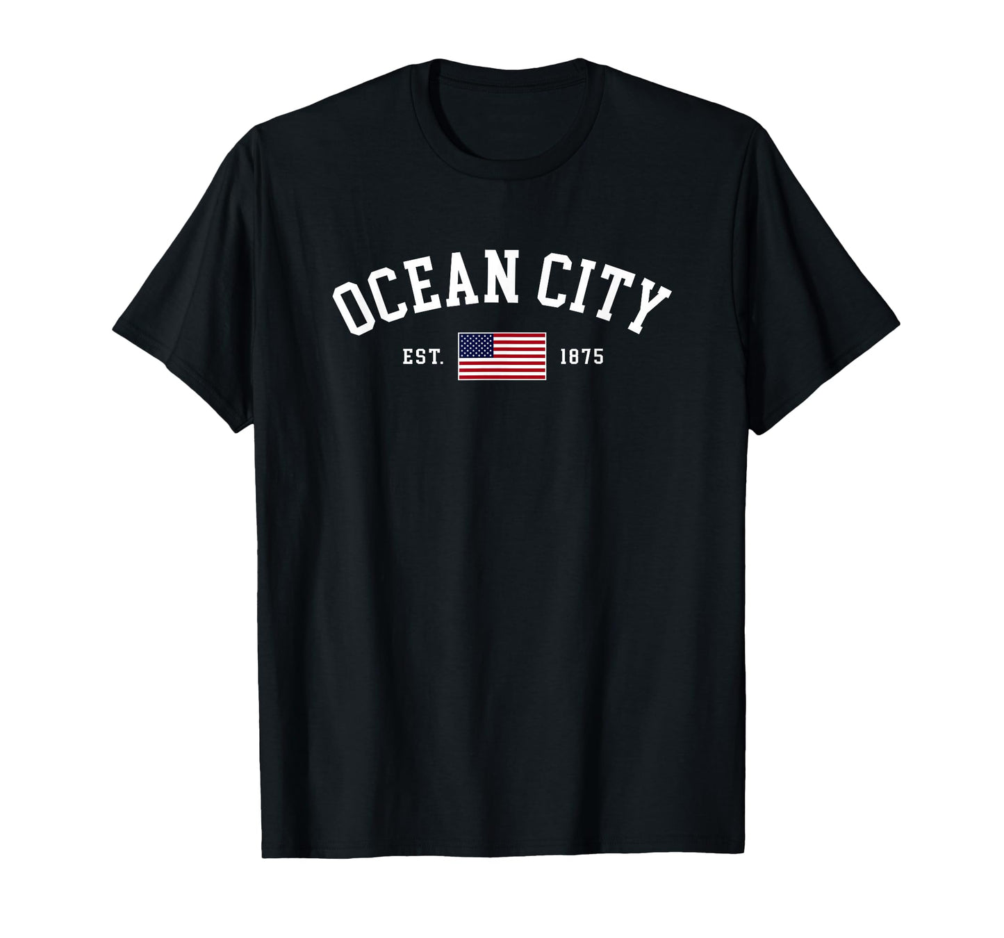 Ocean City Maryland July 4th Souvenir US Flag Retro Preppy T-Shirt