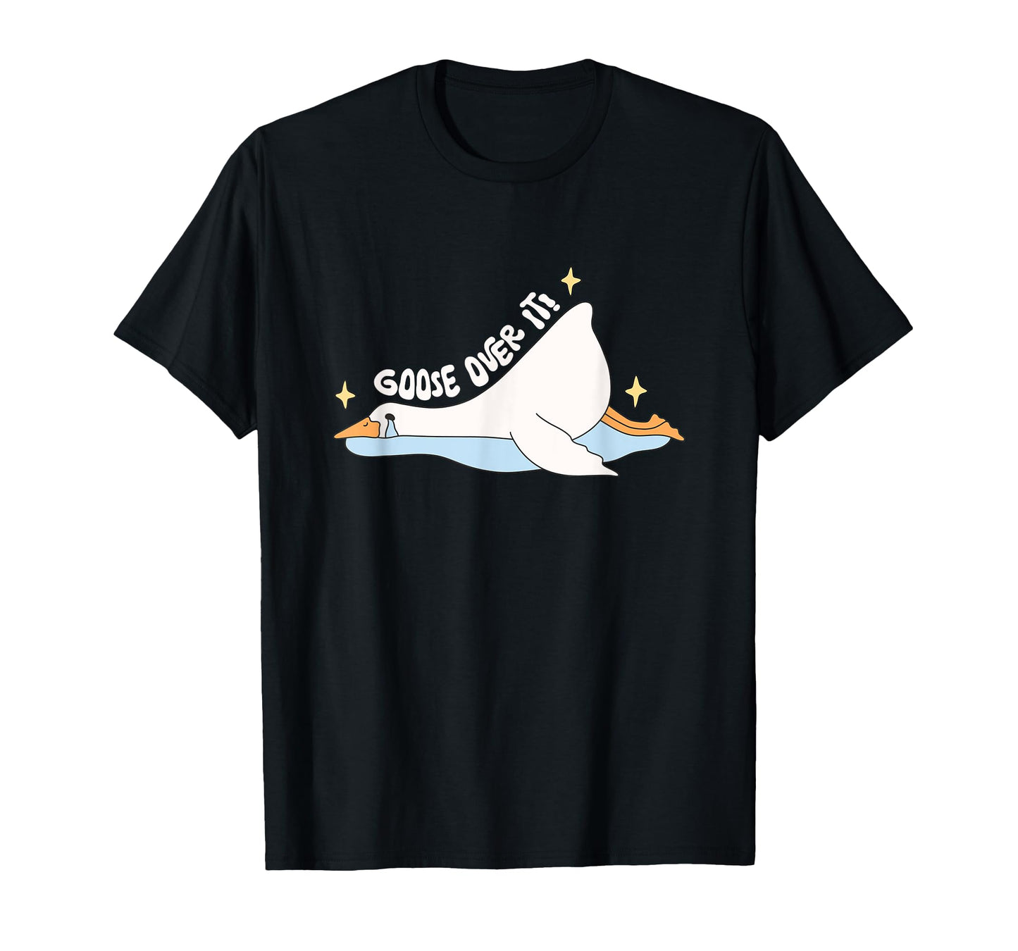 Funny Lazy Goose Over It Shirt Cute Crying Bird Humor Animal T-Shirt