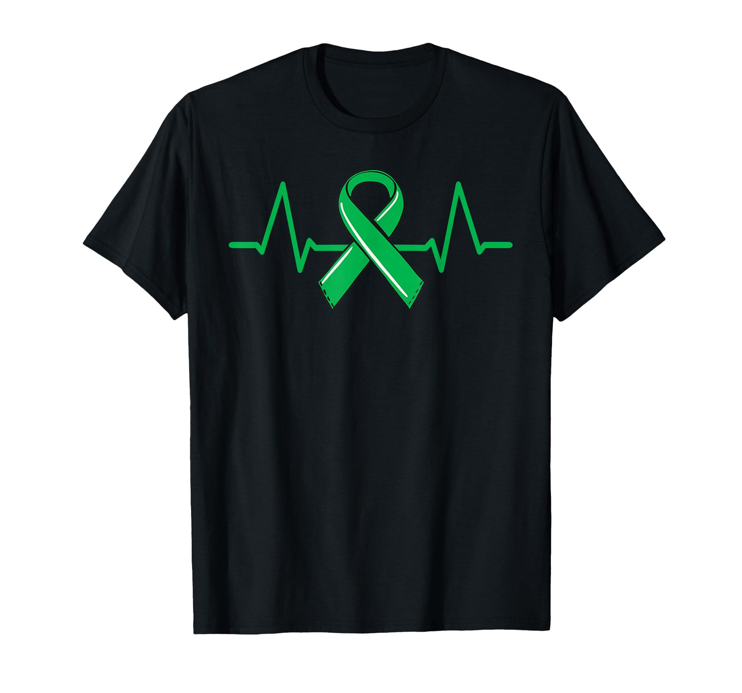 Kidney Donor Heartbeat Tee Organ Green Ribbon Awareness T-Shirt