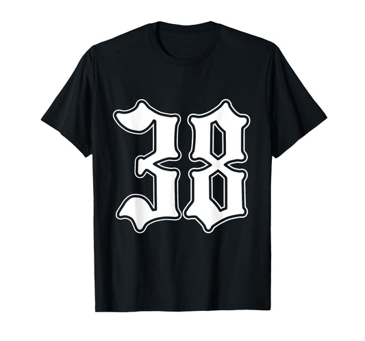 #38 White Number 38 Latino Sports Fan Team Cholo Easy T-Shirt