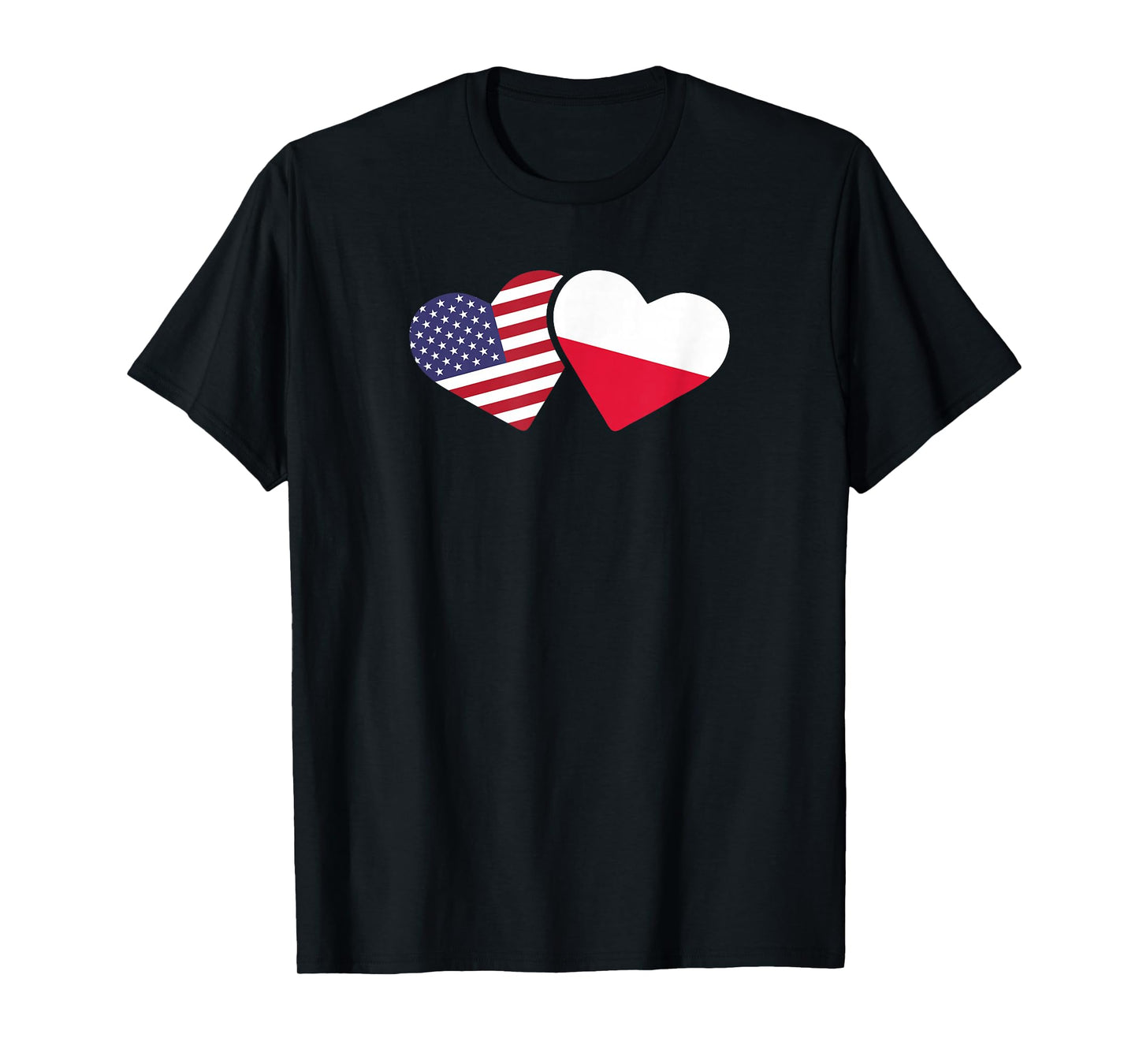 Poland USA Flag T Shirt Heart Polish American Love T-Shirt