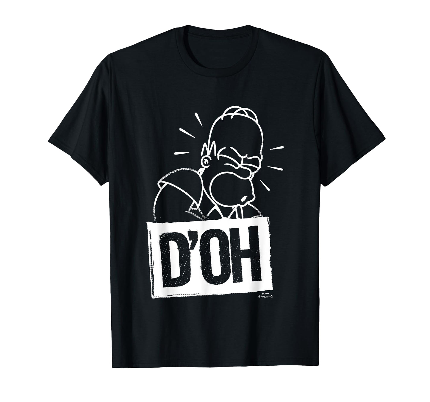 The Simpsons Homer D'Oh Distressed Outline T-Shirt