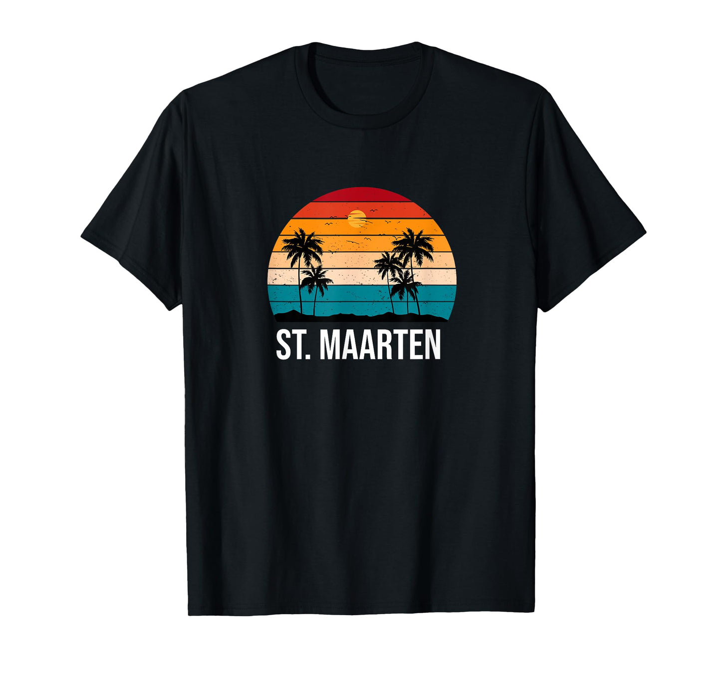 St. Maarten Vacation Souvenir Sun Palm Tree Beach Ocean T-Shirt