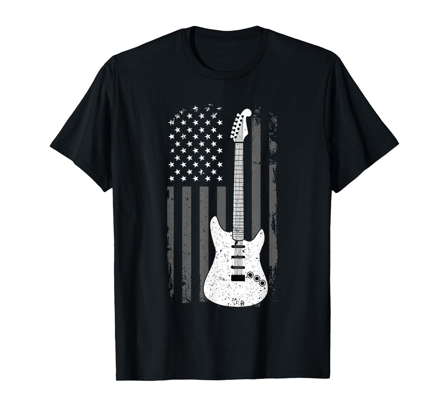 Guitar American US Flag Music Player Electric Guitarist Gift T-Shirt