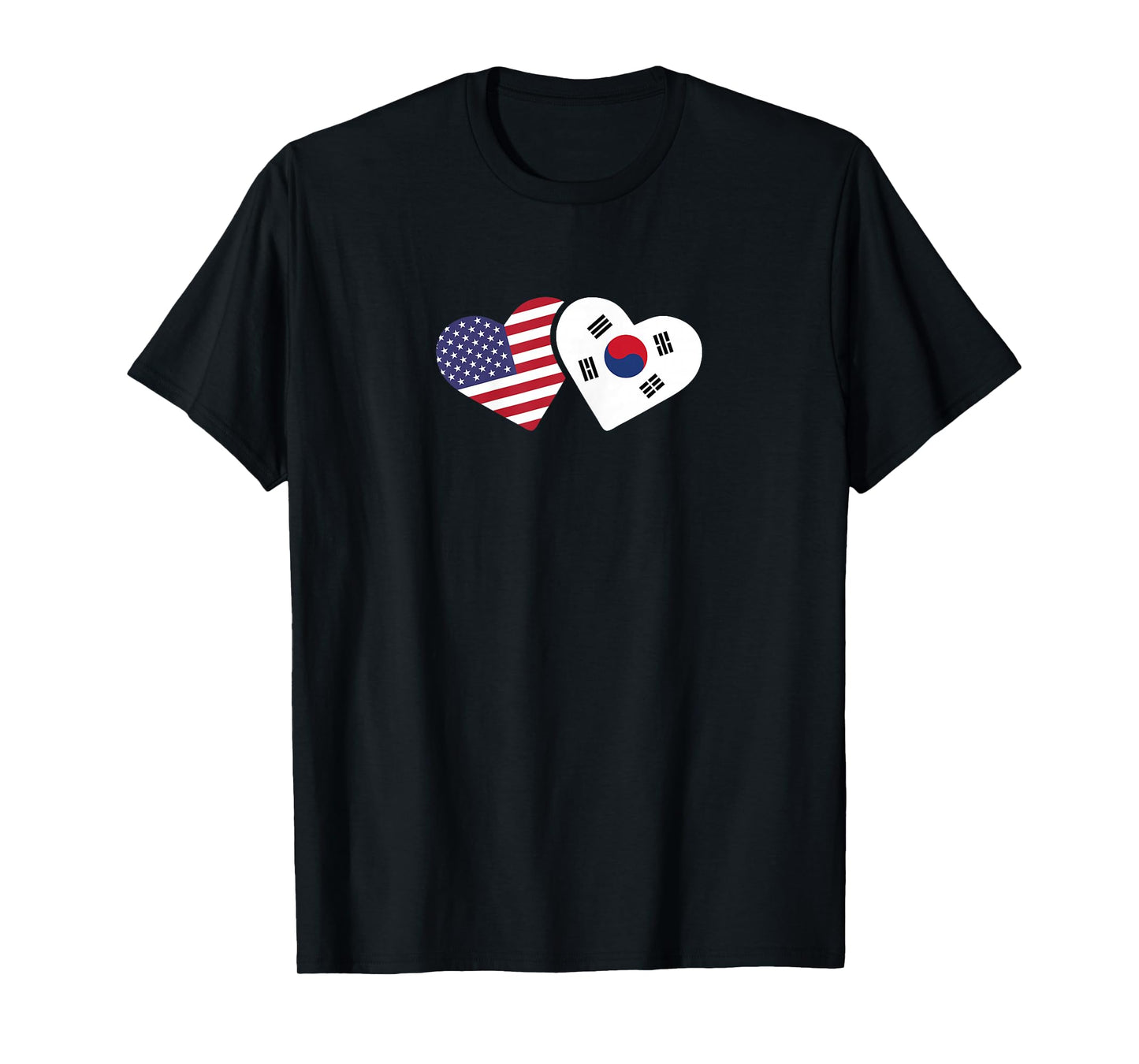 South Korea USA Flag Shirt Heart Korean American Love Gift T-Shirt