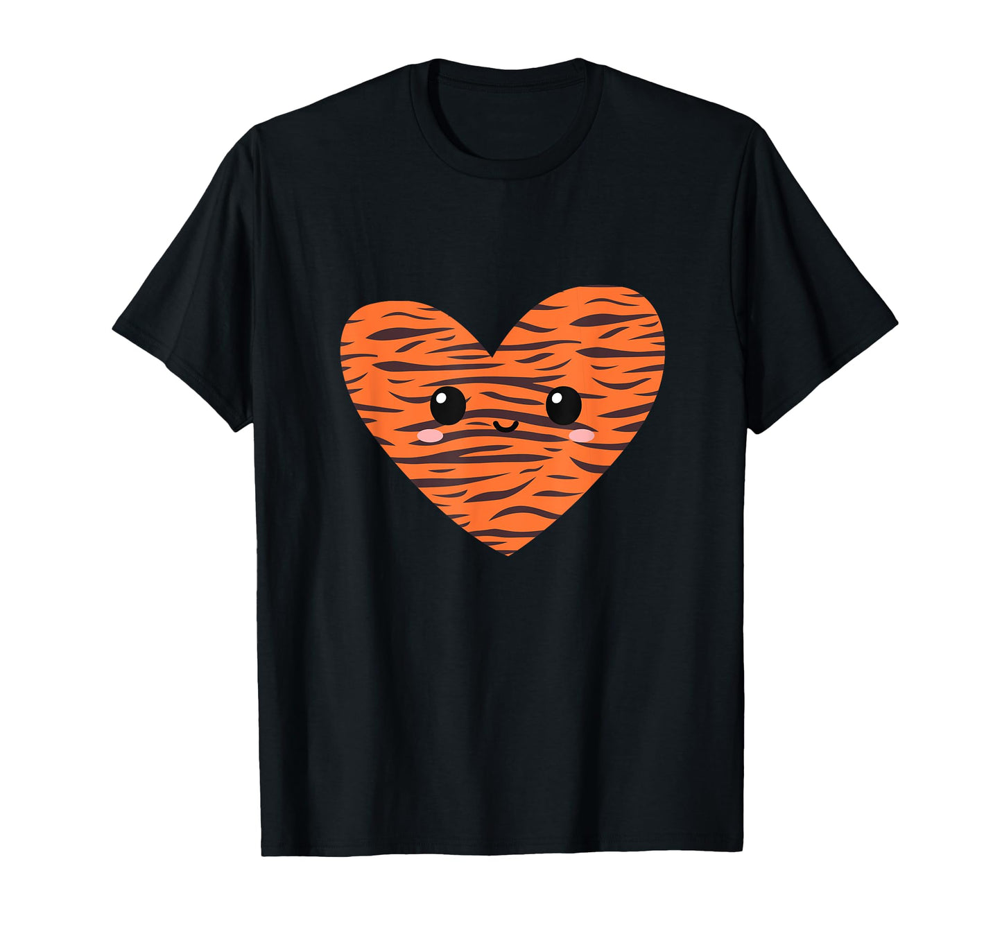 Cute Tiger Face Heart Stripes Print Zoo Costume Women Girls T-Shirt