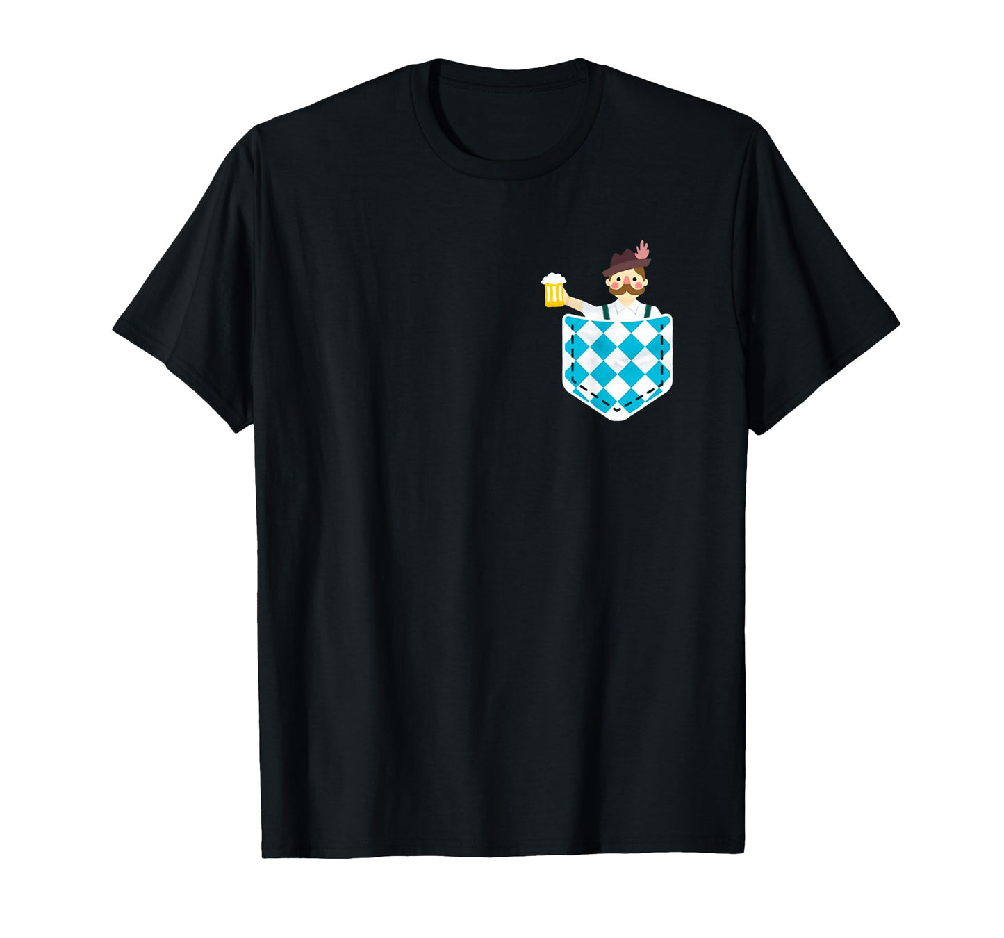 Bier Oktoberfest Funny Chest Pocket Prost Oktoberfest T-Shirt