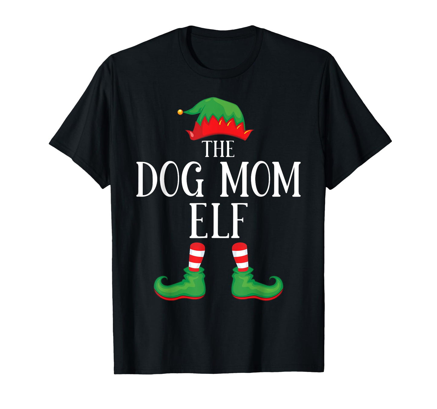 Dog Mom Elf Matching Group Xmas Funny Family Christmas T-Shirt