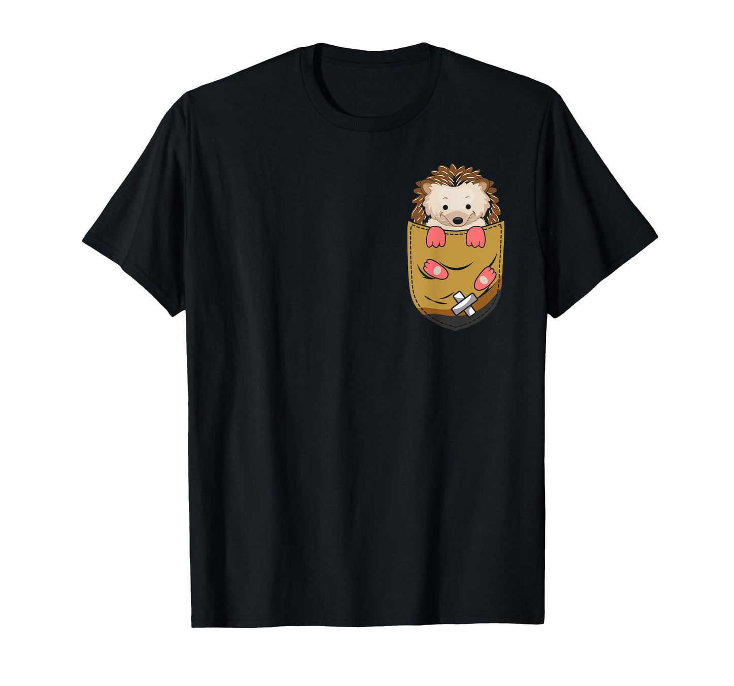 Funny Hedgehog Pocket Graphic Hedgehogs Toddler Women Men T-Shirt