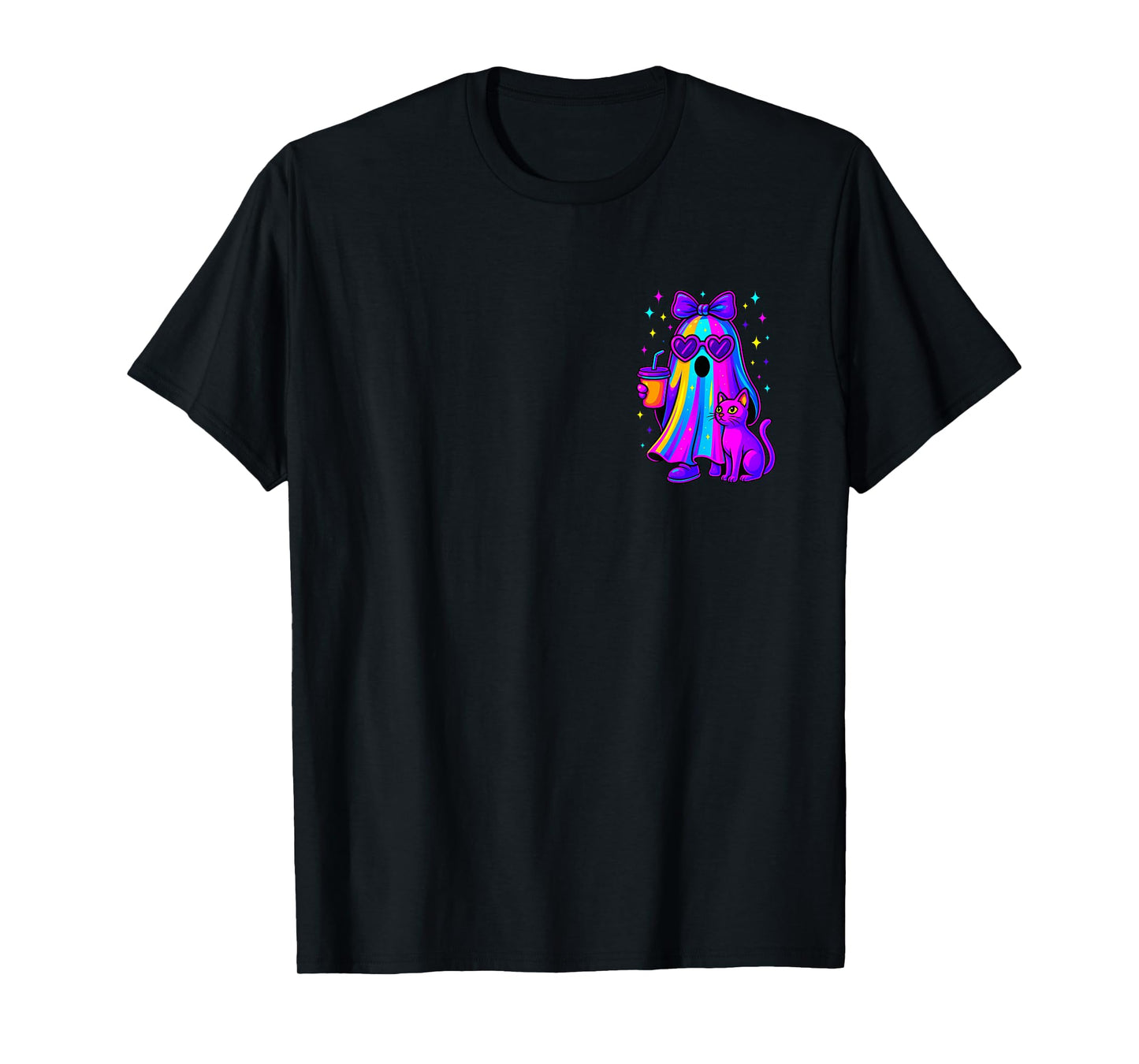 HUGvyn Halloween: Ghost Ice Coffee Cat Girl Pastel Trending T-Shirt