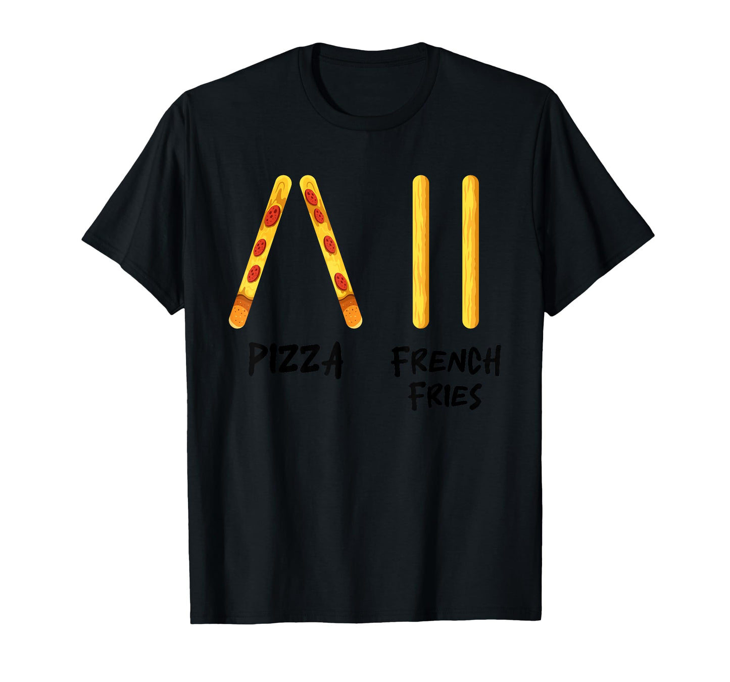 Funny Pizza French Fries Ski Instructor Skiing Snack Lovers T-Shirt