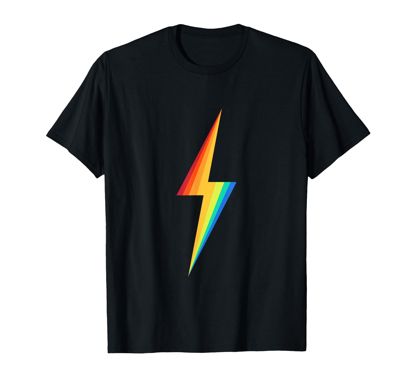 Colourful Rainbow Lightning Graphic T-Shirt