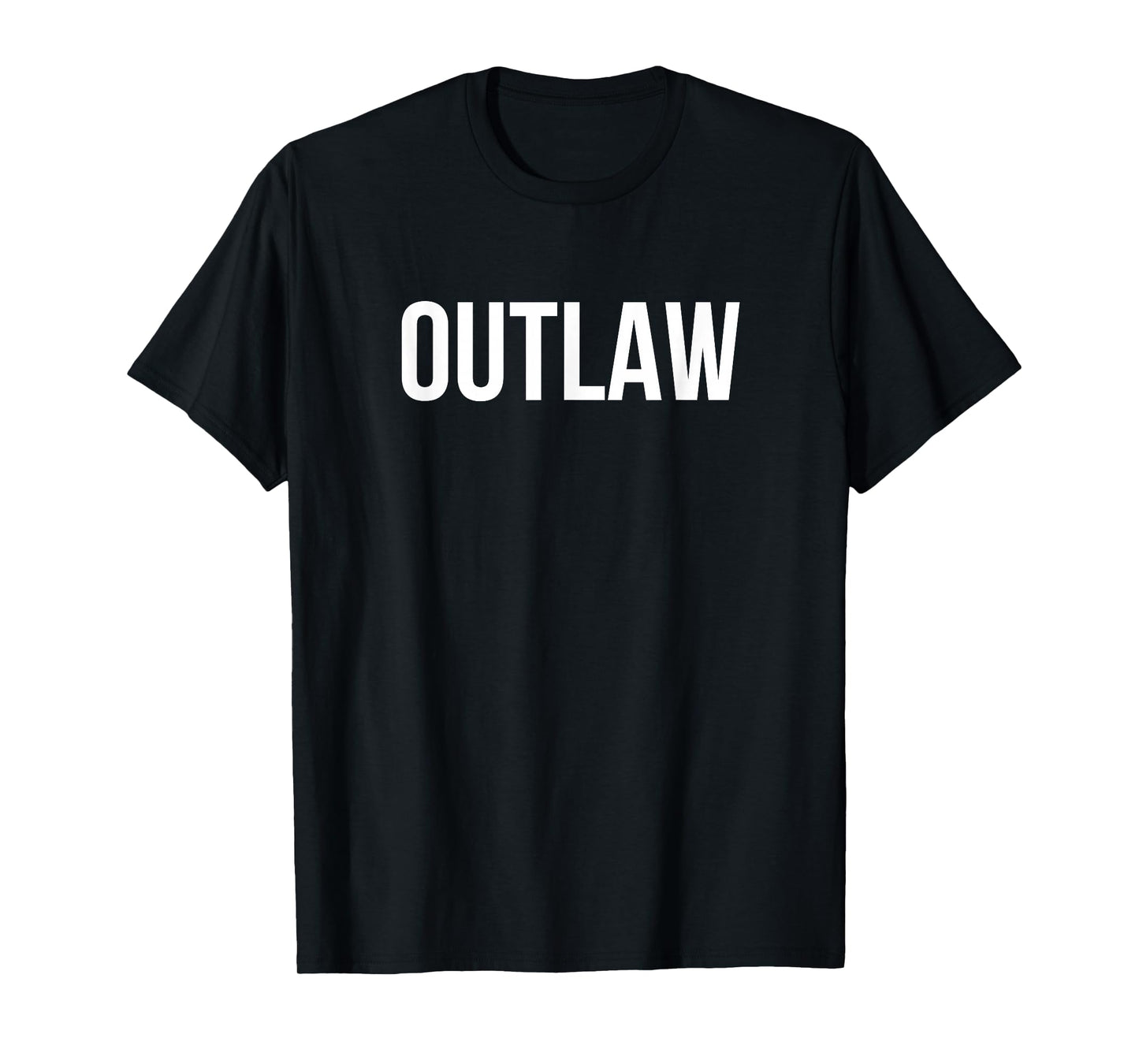 Outlaw Black Unisex-Adults T-Shirt, Small, Short Sleeve, Crew Neck, Classic Fit, 100% Cotton