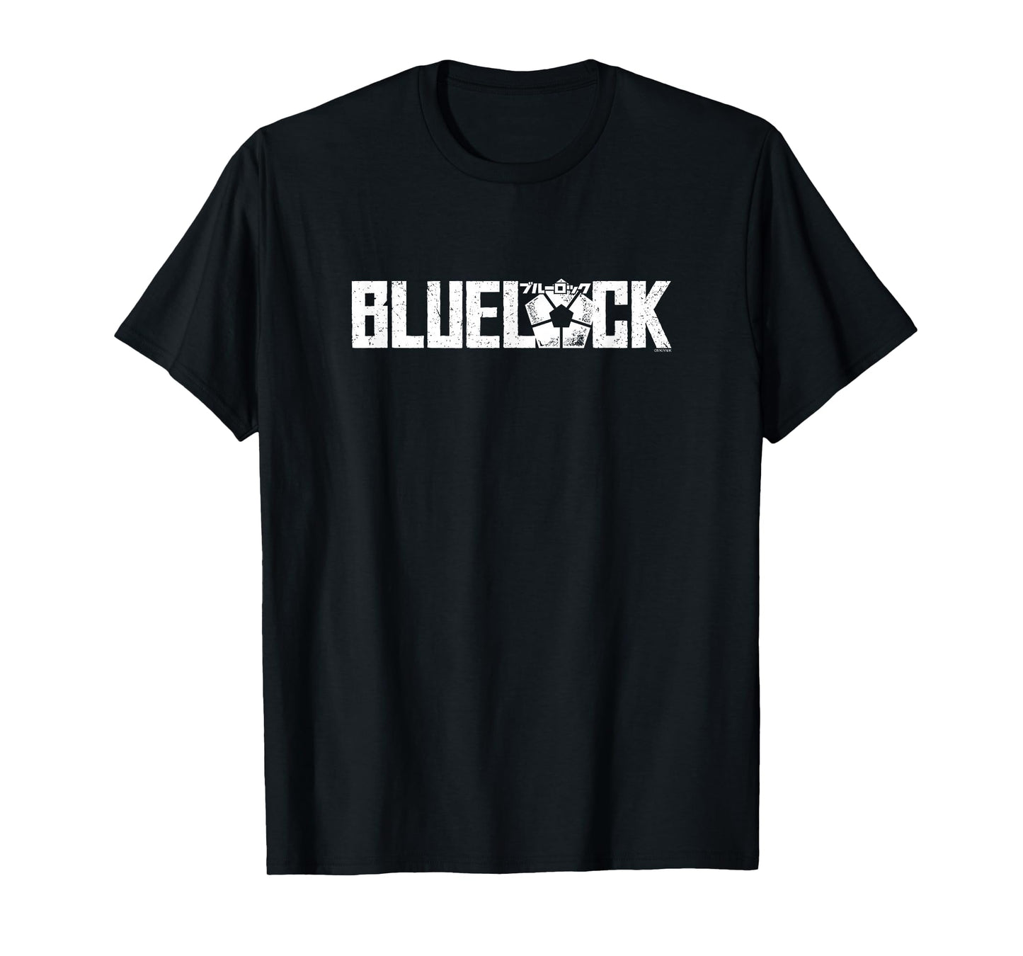Blue Lock Official Epic White Bold Distressed Big Chest Logo T-Shirt