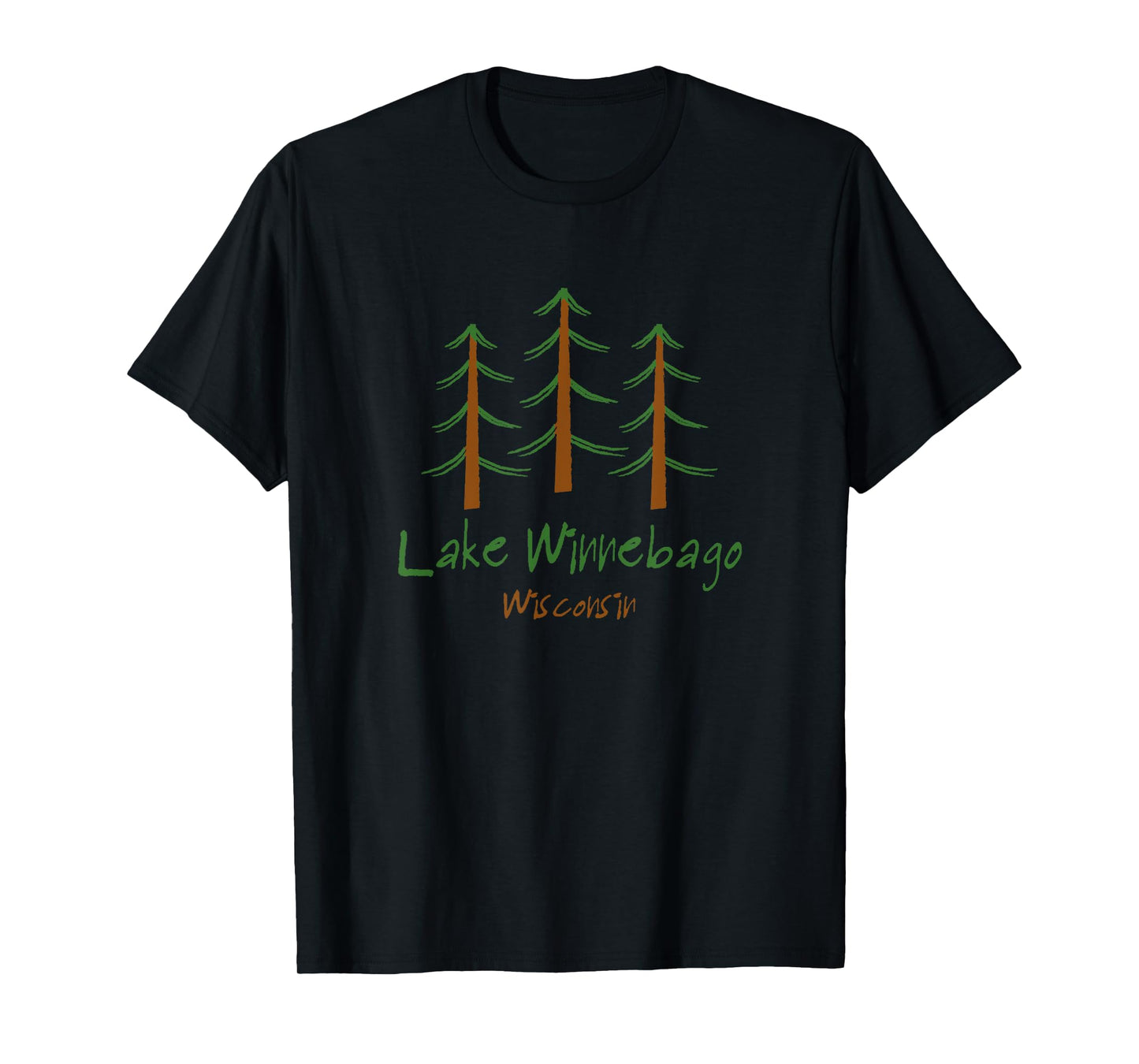 Wisconsin - Lake Winnebago - Minimalist Forest Trees T-Shirt