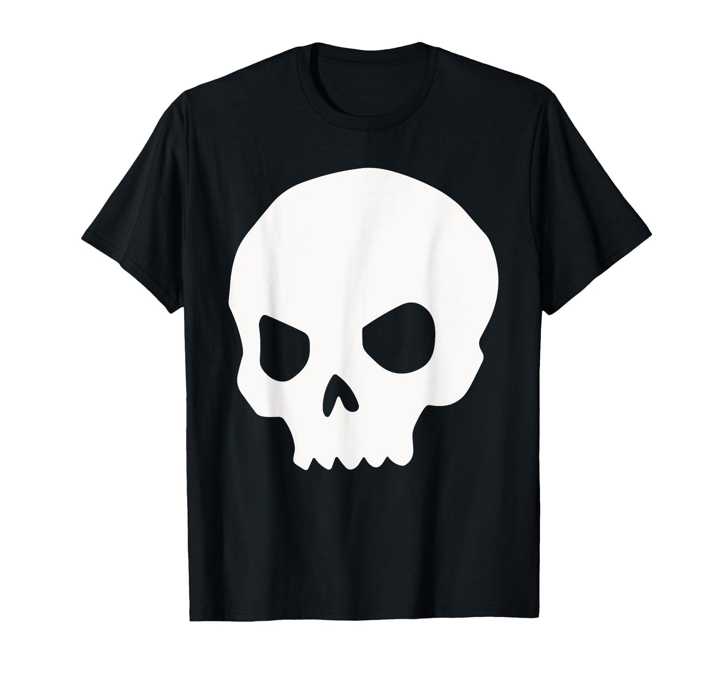 White Halloween Skeleton Silhouette Goth Punk Rock Skull T-Shirt